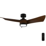 Ventilador de Techo con Luz Cecotec EnergySilence Aero 5330 Jelly Black&Wood 30W 117cm 6 Velocidades Motor DC Aspas Retráctiles Mando Temporizador