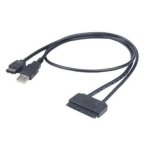 Cable eSATA USB Akasa Flexstor 0,4 m Noir