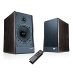 Altifalantes Microlab 2 vias com fio 100W madeira com tweeter e multi-room