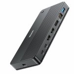 Base para portátiles Unitek D1104A01 USB4 100 W Ethernet 2.5G Negro