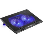 Almohadilla de refrigeración Yenkee YSN 120 17" 2 ventiladores USB Negro/Azul