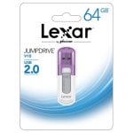 Unidad flash USB Lexar JumpDrive V10 64 GB USB-A 2.0 deslizante púrpura blanco