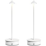 Homcom Pack 2 Lámparas De Mesa Recargables Táctiles Blancas