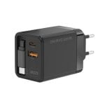 Carregador Mars Gaming MD-GAN65R 65W GaN USB-C Cabo Retrátil Preto