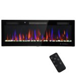 Homcom Chimenea Eléctrica Empotrable Con Llama 3d Ajustable Y 12 Colores
