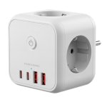 Carregador Mars Gaming MD-CUBE20 Powercube 3x Schuko 4x USB PD 20W GaN Branco