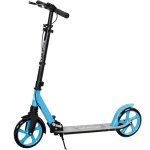 Homcom Patinete Plegable +14 Años Con Manillar Ajustable Azul Cielo Y Negro