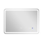 Homcom Espejo Baño Led 70x50 Cm Bluetooth Reloj Digital Antivaho