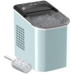 Homcom Máquina De Hielo Autolimpiable 12 Kg/24h 9 Cubitos En 7 Min Azul Claro