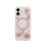 Guess Funda Para Iphone 17 – Carcasa Con Magsafe Con Flores Rosas Y Detalles Dorados, Diseño Elegante Y Ajuste Preciso