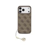 Custodia per smartphone Guess 4G Marrone con Charm Dorato per iPhone 17 Pro Max