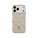 Handyhülle Guess Kunstleder Rosa 4G Logo Strass Elegant für iPhone 17 Pro Max