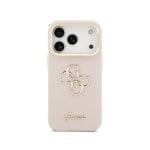 Guess Funda Para Iphone 17 Pro Max – Carcasa Efecto Granulado Rosa Con Logo Y Soporte, Diseño Funcional Y Ajuste Preciso