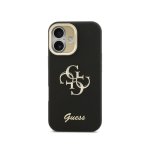 Guess Funda Para Iphone 17 – Carcasa Efecto Granulado Negra Con Logo Y Soporte, Diseño Funcional Y Ajuste Preciso