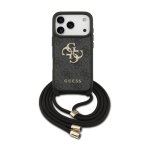 Guess Funda Para Iphone 17 Pro Max – Carcasa De Pu Negra Con Logo 4g Y Correa Con Cordón, Diseño Práctico Y Ajuste Preciso