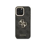 Guess Funda Para Iphone 16 Pro Max – Carcasa De Polipiel Negra Con Logo Clásico Dorado, Diseño Elegante Y Ajuste Preciso