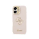Guess Funda Para Iphone 17 – Carcasa Efecto Granulado Rosa Con Logo Y Soporte, Diseño Funcional Y Ajuste Preciso