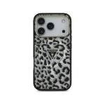 Guess Funda Para Iphone 17 Pro – Carcasa Pc+tpu Con Magsafe Leopardo Negra Con Brillos, Diseño Elegante Y Ajuste Preciso