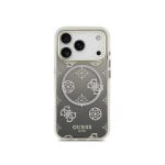 Funda para móvel Guess Peonia Negra Brilhante PC TPU MagSafe para iPhone 17 Pro Max
