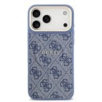 Guess Funda Para Iphone 17 Pro Max – Carcasa De Polipiel Azul Con Magsafe Y Logo Clásico, Diseño Elegante Y Ajuste Preciso