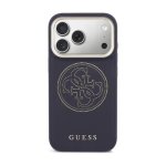 Custodia per smartphone Guess Effetto Pelle Blu Logo Elegante per iPhone 17 Pro Max