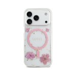 Guess Funda Para Iphone 17 Pro – Carcasa Con Magsafe Con Flores Rosas Y Detalles Dorados, Diseño Elegante Y Ajuste Preciso