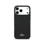 Lacoste Funda Para Iphone 17 Pro – Carcasa De Pvc Con Magsafe Negro Petit Piqué Con Logo Lacado, Protección Segura Y Ajuste Preciso