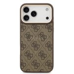 Guess Funda Para Iphone 17 Pro Max – Carcasa De Polipiel Marrón Con Magsafe Y Logo Clásico, Diseño Elegante Y Ajuste Preciso