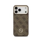 Funda für Handy Guess Polipiel Braun Logo Strass mit Breitem Riemen für iPhone 17 Pro