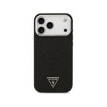 Funda für Handy Guess Kunstleder Schwarz Glitzer MagSafe für iPhone 17 Pro Max