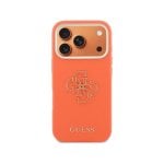 Guess Funda Para Iphone 17 Pro – Carcasa Efecto Piel Naranja Con Logo Guess, Diseño Elegante Y Ajuste Preciso