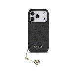 Guess Funda Para Iphone 17 Pro – Carcasa Negra Con Logo 4g Y Charm Dorado, Diseño Elegante Y Ajuste Preciso