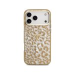 Funda para móvel Guess Leopardo Castanho Brilhante PC TPU MagSafe para iPhone 17 Pro
