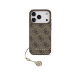 Guess Funda Para Iphone 17 Pro – Carcasa Marrón Con Logo 4g Y Charm Dorado, Diseño Elegante Y Ajuste Preciso