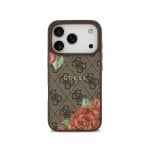Funda para móvel Guess 4G Floral MagSafe Estampada Castanha Elegante para iPhone 17 Pro