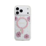 Guess Funda Para Iphone 17 Pro Max – Carcasa Con Magsafe Con Flores Rosas Y Detalles Dorados, Diseño Elegante Y Ajuste Preciso