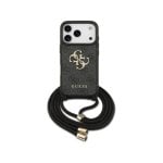 Funda für Handy Guess PU Schwarz 4G Logo mit Kordel für iPhone 17 Pro