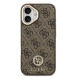 Funda para móvel Guess 4G Strass Polipele Castanha MagSafe para iPhone 17