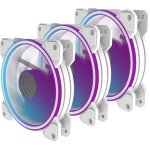 Ventoinha PC Preyon Eagle Eye 120 mm PWM ARGB Branco Pack 3
