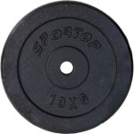 Pesa de gimnasio Sportop 10 kg de hierro fundido negro 28 cm