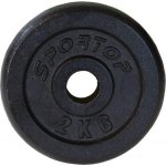Pesa de gimnasio Sportop 2 kg fi28 negra de hierro fundido