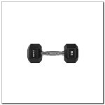 Mancuerna HMS Fitness HEX PRO 8 kg de peso fijo en acero y caucho negro
