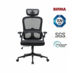 Bürostuhl Sihoo M102c Schwarz - Höhenverstellbar, Lendenwirbelstütze, Armlehnen Klappbar