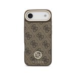 Funda para móvil Guess Schutzhülle Polipiel Braun Logo Strass Breiter Riemen für iPhone Air