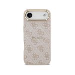 Custodia Guess in ecopelle rosa con MagSafe e logo classico per iPhone Air