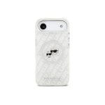 Capa Karl Lagerfeld IML MagSafe Cinza Logo Brilhante Ajuste Preciso iPhone