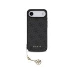 Capa para telemóvel Guess rígida preta com logo 4G e pendente dourado para iPhone Air