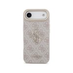 Funda para móvil Guess Air carcasa rígida rosa logo dorado para iPhone 4G