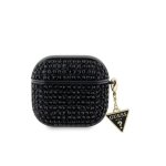 Funda Guess para AirPods 4 Negra con Piedras Brillantes y Charm