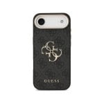 Capa Guess Polipiel Preta com Grande Logo Dourado para iPhone Air